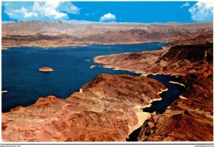 Nevada/Arizona Hoover Dam Aerial View With Lake Mead