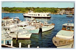 1975 Yacht Boat Scene at Falmouth Harbor Cape Cod Massachusetts MA Postcard 