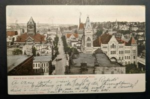 Vintage Birds Eye View Crescent Heights Grand Rapids Michigan RPPC