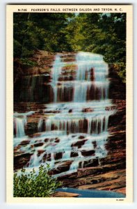 Pearson's Water Falls Saluda Tryon North Carolina Linen Postcard Unused Vintage