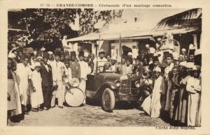 comoros, GRANDE COMORE, Wedding Ceremony, Car (1930s) Postcard