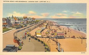 Bathing Beach and Boardwalk, Looking East Cape May, New Jersey  