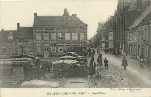 PC BELGIUM, ROUSBRUGGE-HARINGHE, GRAND' PLACE, Vintage Postcard (b30098)