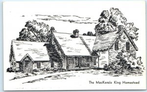 KITCHENER, ONTARIO Canada   MacKENZIE KING HOMESTEAD Sketch Craft Postcard