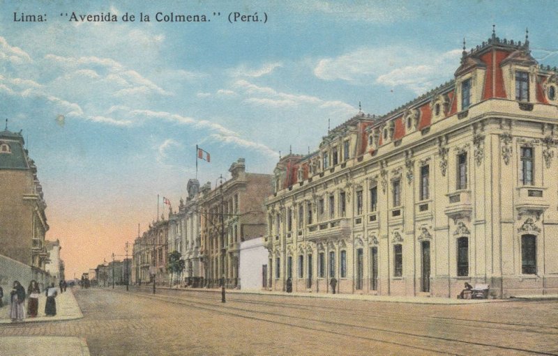 AK Lima Avenida De La Colmena Peru Old Postcard