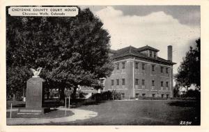 court house  cheyenne county cheyenne wells colorado antique postcard L3810