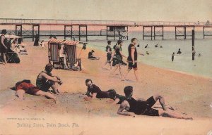 Postcard Bathing Scene Palm Beach FL