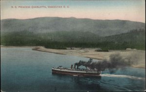 Vancouver British Columbia BC Steamship SS Princess Charlotte c1910 Postcard