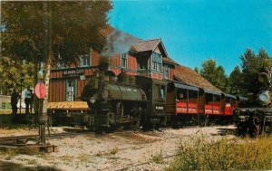 Montana Nevada City Steam Engine railroad 1950s Lauretta Postcard 22-6788
