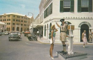 Bermuda Traffic Policeman at Wine Merchants Front Street Hamilton Postcard