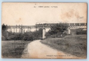 Chenu (Sarthe Pays de la Loire) France Postcard The Viaduct c1910 Unposted