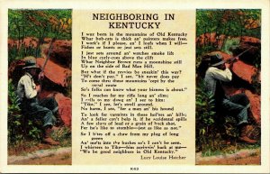 Neighboring In Kentucky Multiview Pioneers Linen Postcard Lucy Louise Hatcher 