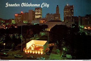 Oklahoma Oklahoma City Skyline At Night