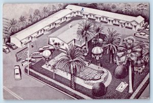 1955 Tempe Arizona Postcard Breezy Palms Motor Hotel US Highways Apache Blvd