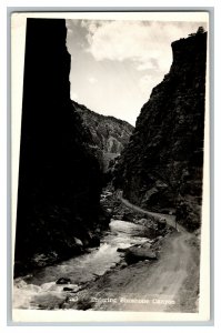 Postcard Entering Shoshone Canyon Yellowstone Vintage Standard View RPPC 