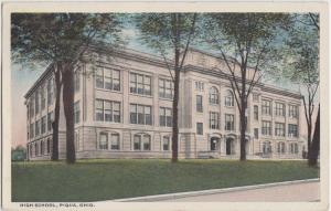 1915 PIQUA Ohio Postcard HIGH SCHOOL BUILDING
