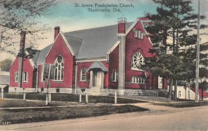 St. James Presbyterian Church THAMESVILLE Ontario Hand-Colored Vintage Postcard