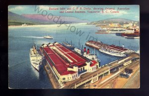 f2571 - BC Canadian Ferries - Ferries in Burrand Inlet & CPR Docks - postcard