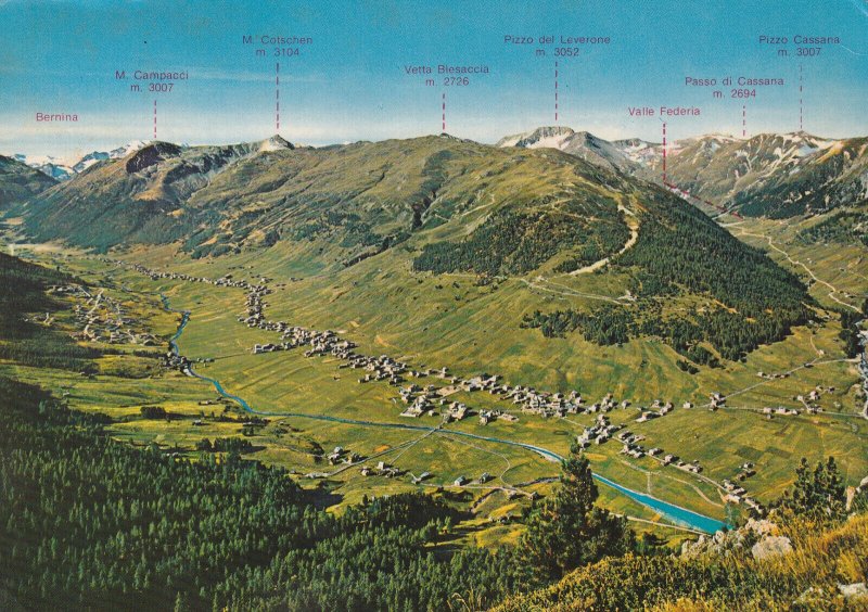 LIVIGNO, Alta Valtellina, Italy - Vintage POSTCARD