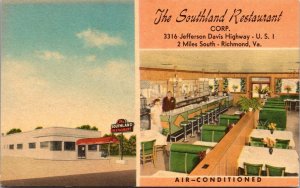 Postcard The Southland Restaurant in Richmond, Virginia~136759