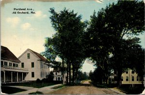 Vtg Old Orchard Maine ME Portland Avenue Street View Homes Houses 1910s Postcard