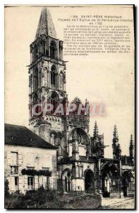 Postcard Old Saint Pere Historical Facade of the Church of St Pere below Veze...