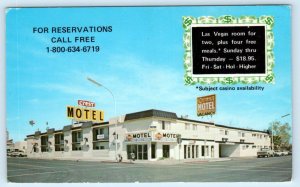 LAS VEGAS, Nevada NV ~ Roadside CREST MOTEL North 6th St. 1960s-70s Postcard