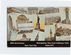 Postcard 25th Anniversary Metropolitan Post Card Collectors Club New York USA