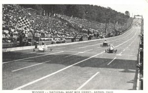 Vintage Postcard 1920's View of Winner National Soap Box Derby Akron Ohio OH