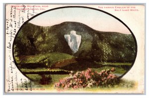 c1907 Postcard CA Arrowhead Mountain San Bernardino Emblem Salt Lake Route