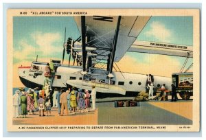 c. 1930 Clipper Miami Airport FL Postcard P14 
