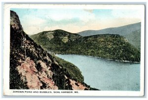 1922 Scenic View Jordan Pond Bubbles Seal Harbor Maine Vintage Antique Postcard