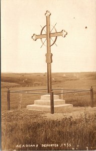 RPPC NS Grand-Pre Cross Memorial for Acadians Deported in 1755 1920s S107