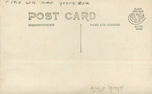 Postcard RPPC C-1910 Washington men young elk 23-11772