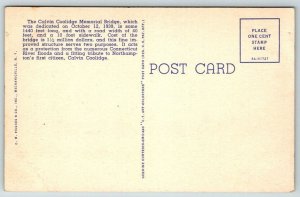 Calvin Coolidge Bridge  Northampton Massachusetts   Postcard