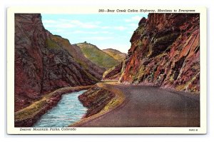 Bear Creek Canon Highway Denver Mountain Parks Colorado Postcard 