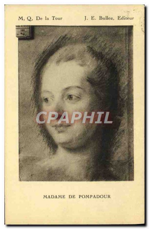 Old Postcard Madame De Pompadour Quentin de la Tour