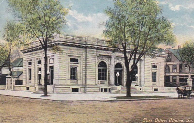 Iowa Clinton Post Office 1915 Curteich