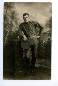 497536 RUSSIA Young Man Student 1915 year Vintage REAL PHOTO w/ AUTOGRAPH