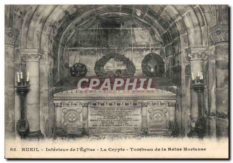 Postcard Old Death of Rueil Interior & # 39eglise Crypt Queen Hortense Tomb