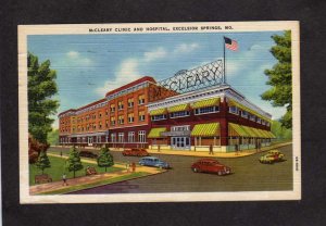 MO McCleary Clinic Hospital Excelsior Springs Missouri Linen Postcard
