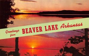 AR, Arkansas  BEAVER LAKE Greetings  BENTON CO  Sunset View  Chrome Postcard