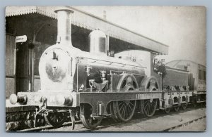 LOCOMOTIVE BRITISH TRAIN ANTIQUE REAL PHOTO POSTCARD RPPC UK railroad railway