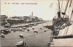 Egypt Suez Port Said Quai Francois Joseph Vintage Postcard C131
