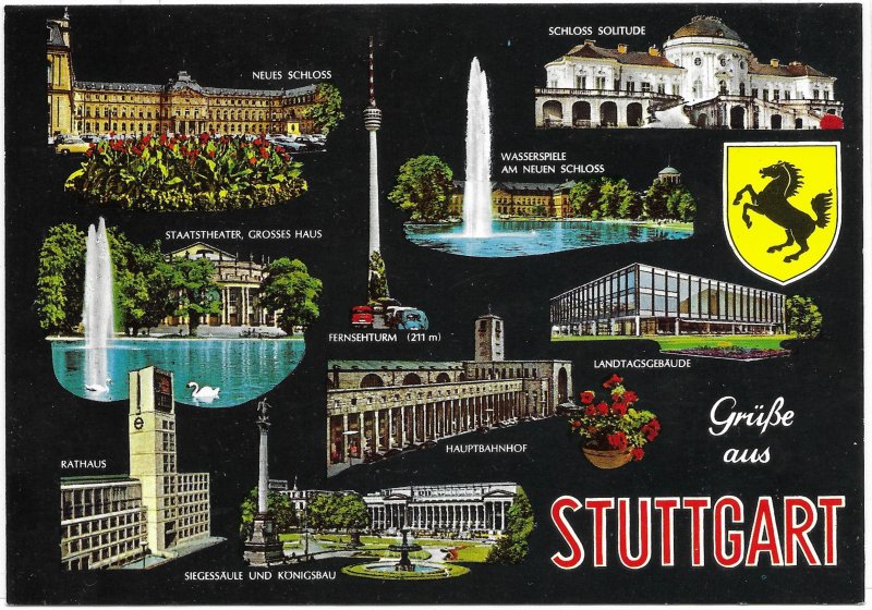 Germany. Stuttgart Landmarks. Beautiful.  mint card.