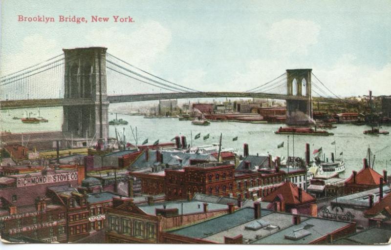 Brooklyn Bridge New York City NY Unused Vintage Postcard!