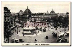 Paris Old Postcard Square republic