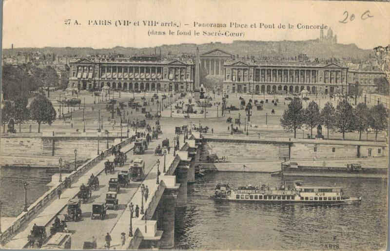 France Paris Panorama Place et Pont de la Concorde 01.73