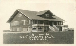 Postcard RPPC Nebraska York Club House Country Club 23-5430
