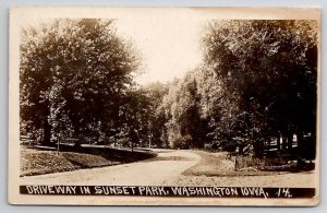 Iowa Driveway In Sunset Park Washington IA RPPC Real Photo Postcard C39